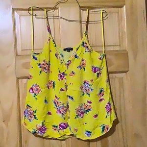 Yellow floral tank top